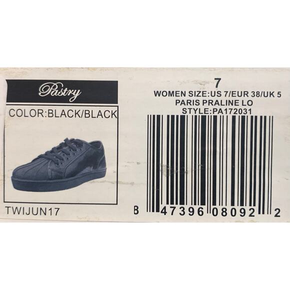 Pastry Unisex Fashion Sneakers – Glossy, Paris Praline Style, Black Size 7 - Picture 4 of 4